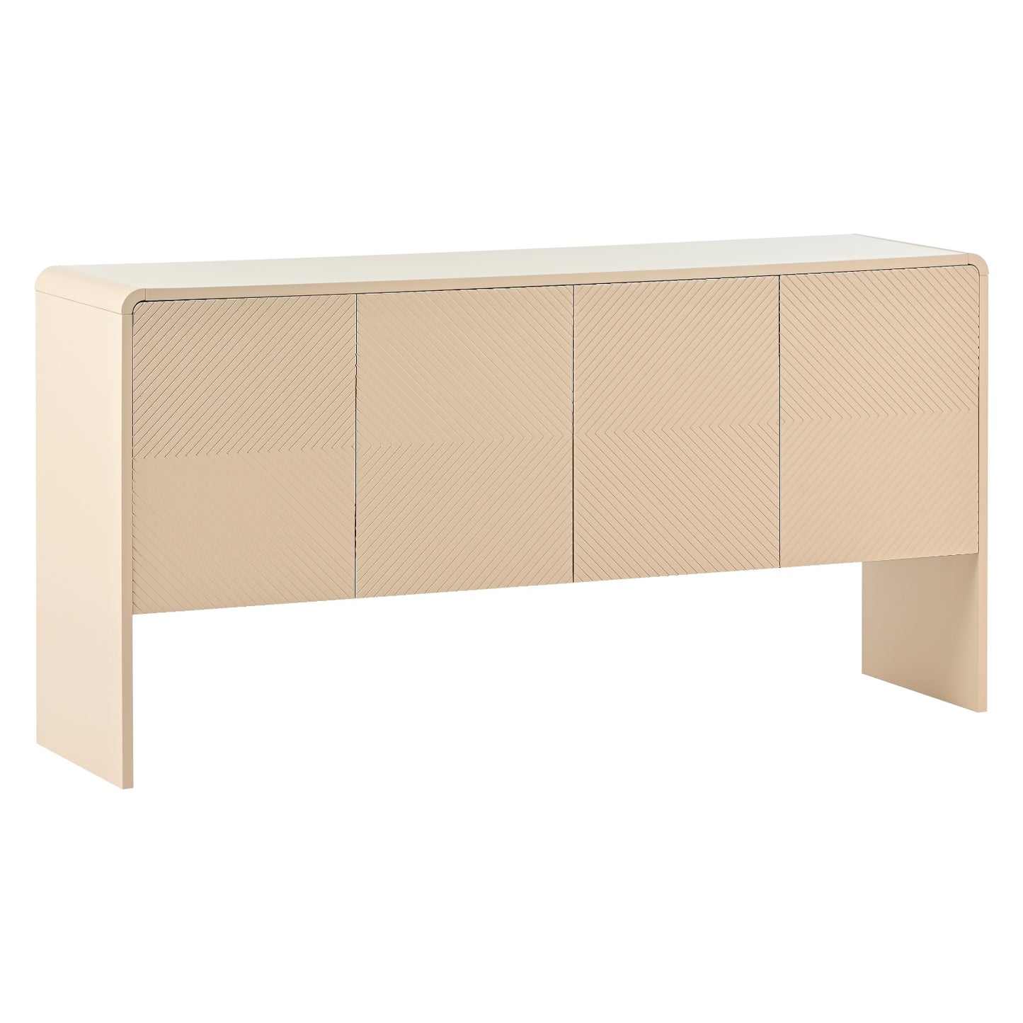 TREXM Minimalist 60L Sideboard With 4 Doors & Rebound Device For Living Room