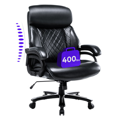 Big & Tall Black Executive Office Chair, 400 lb Listed | Viva