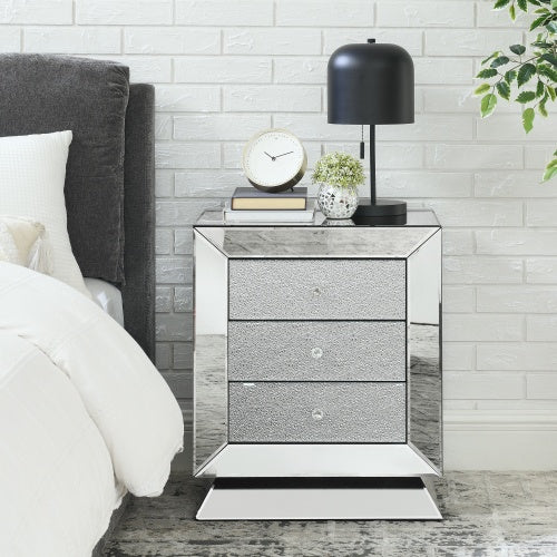 Elegant Mirror Three-Drawer Cabinet - Luxurious Storage for Every Space