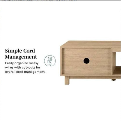 Light Brown Fluted-Door TV Stand | Viva