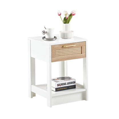 Viva Elite White Rattan Nightstand – The Future of Coastal Elegance