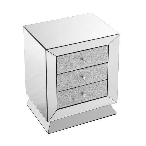 Elegant Mirror Three-Drawer Cabinet - Luxurious Storage for Every Space