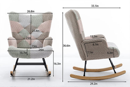 Viva Aurora Mid-Century Patchwork Accent Chair