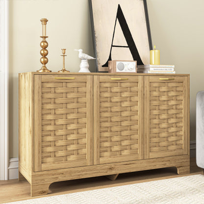 Wood-Finish 3-Door Storage Cabinet | Viva