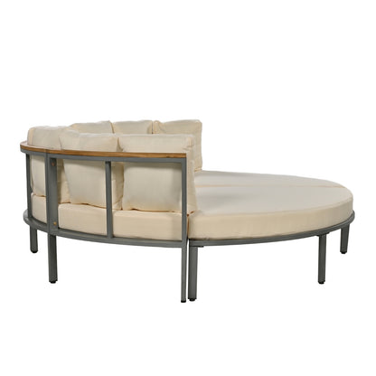Beige 4-Piece Outdoor Courtyard Conversation Set | Viva Metro