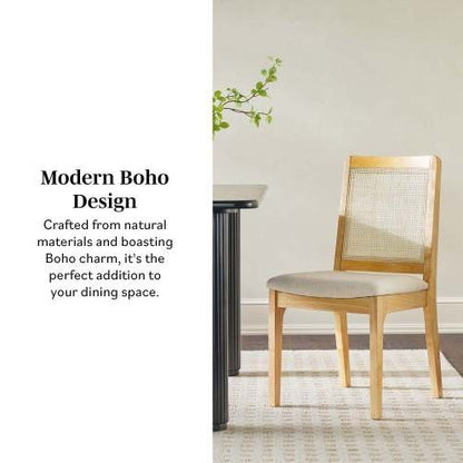 Viva Modern Gatherings Collection: Solid Wood Dining Chair with Rattan Inset