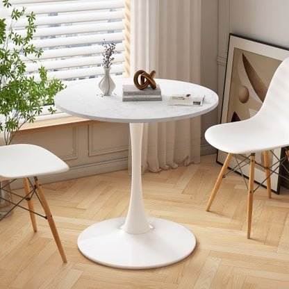 White 32-in Round Dining Table | Viva Vesper