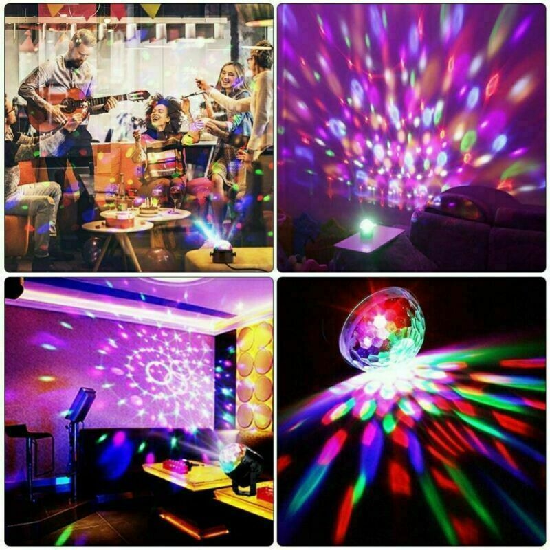 Collage of people socializing and colorful disco lights in a room.