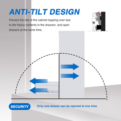 Viva Atelier Meridian Steel 4-Drawer Vertical File Cabinet