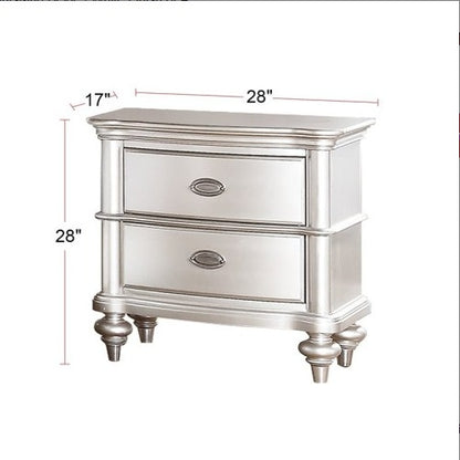 Silver Gray 2-Drawer Nightstand | Viva Elite