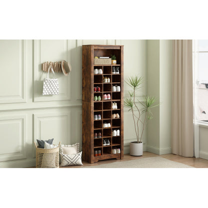 Rustic Brown Tall Shoe Cabinet Console | Viva