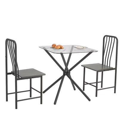 Black & Brown 3-Piece Dining Set for 2 | Viva