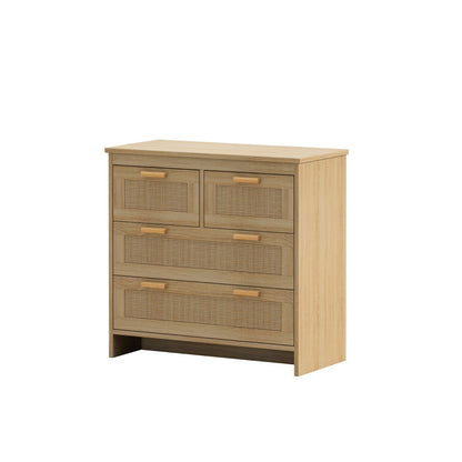 Viva Solaro 4-Drawer Rattan Cabinet – Natural Texture, Elevated Storage
