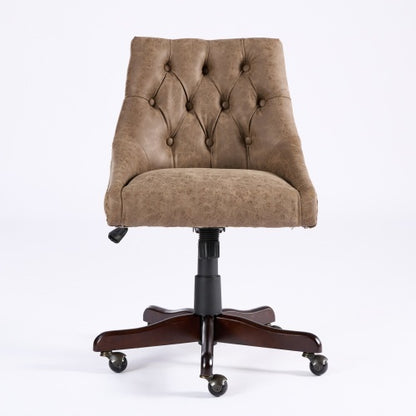 Brown Sheepskin-Pattern Office Chair | Viva Arden