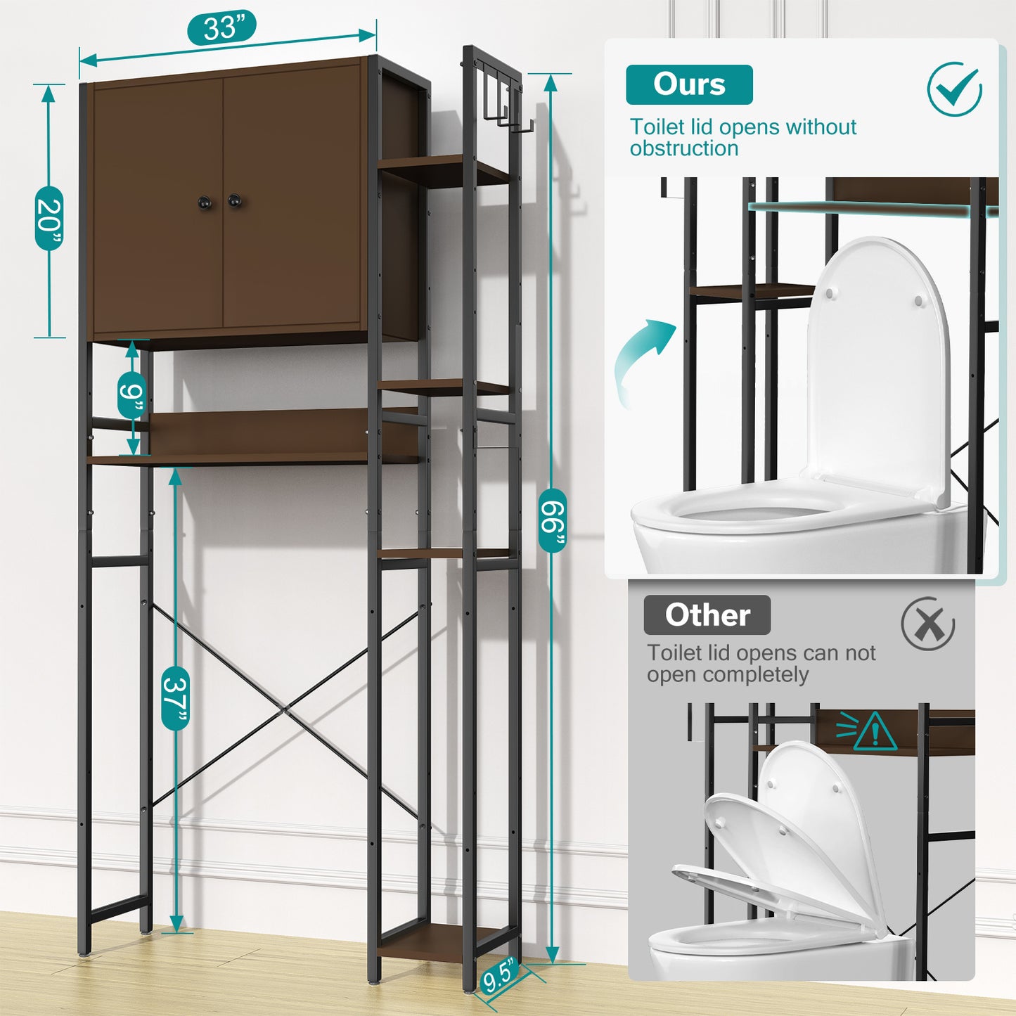 Elegant Freestanding Toilet Storage Cabinet – Maximize Your Bathroom Space with Smart Organization