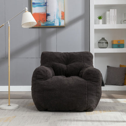 Dark Gray Teddy-Texture Bean Bag Chair | Viva