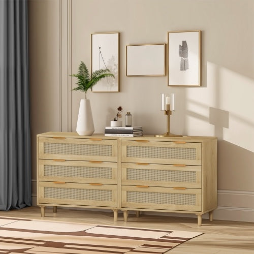 The Viva 3-Drawer Rattan Locker Set – Natural Texture, Urban Precision