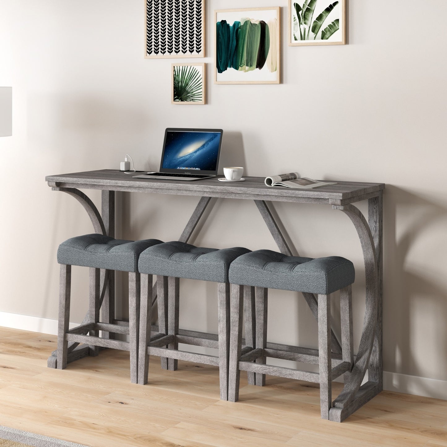 Viva Smart Living Collection: Power‑Ready Industrial Bar Table Set