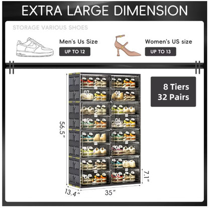 Black Plastic Shoe Organizer Cabinet – Multiple Configurations | Viva