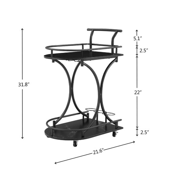 Viva Noir Bar Cart – A Rolling Statement of Sophisticated Entertaining