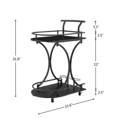 Viva Noir Bar Cart – A Rolling Statement of Sophisticated Entertaining