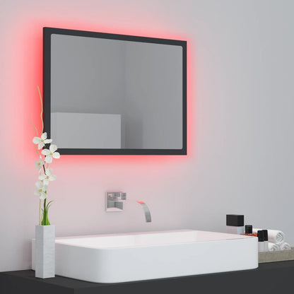 Viva Elite Compact LED Bathroom Mirror - Acrylic Grey 60x37cm