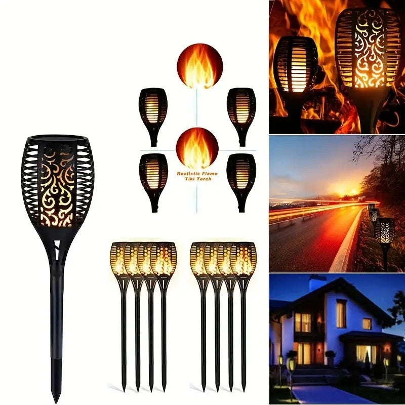 Viva Elite Solar Flame Torch Light - Dancing Fire Garden Pathway Illumination