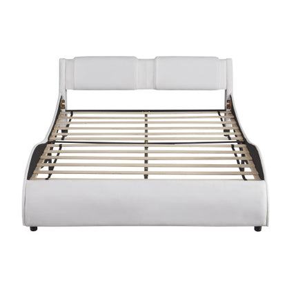 Viva Elite Queen Platform Bed - LED Headboard with Faux Leather Upholstery