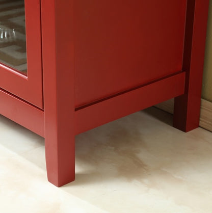Red Sideboard with 4 Glass Doors & Adjustable Shelves | Viva