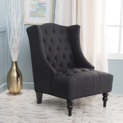 Charcoal High-Back Club Chair | Viva