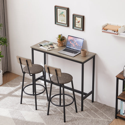 Viva Smart Living Collection: Bar Table Set with 2 PU Bar Stools