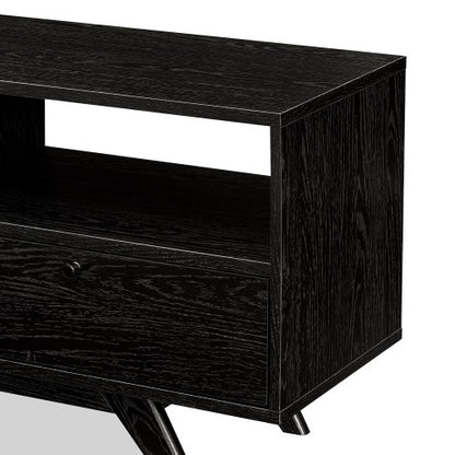 Modern Scandi 3-Door Low Profile TV Stand For TVs Up To 80 Inches Black