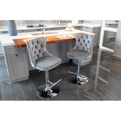 Viva Elite Adjustable Velvet Bar Stools Set – The Future of Elevated Dining