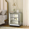 Elegant Silver Mirror Three-Drawer Cabinet – A Perfect Blend of Style and Functionality