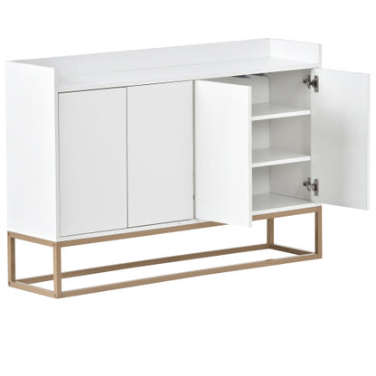 Modern White 4-Door Sideboard with Gold Legs | Viva