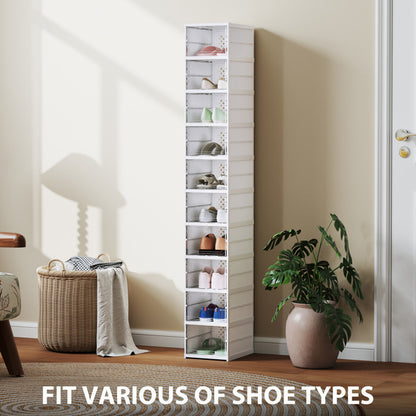 10-Tier Foldable Shoe Storage Cabinet with Clear Doors | Viva