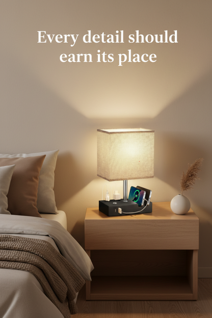 Viva Elite Smart Charging Bedside Lamp with Dual USB Ports