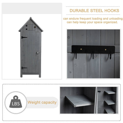 Outdoor Storage Cabinet Tool Shed Wooden Garden Shed