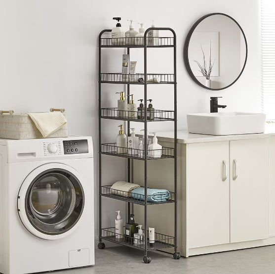 Viva Essentials Collection: 6-Layer Slim Rolling Cart