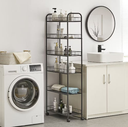 Viva Essentials Collection: 6-Layer Slim Rolling Cart