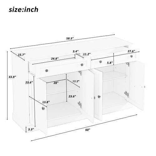 Viva Atelier Solstice Modern Kitchen Sideboard Buffet Cupboard