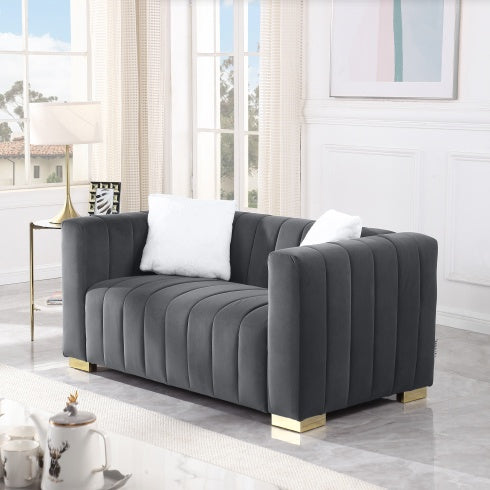 Viva Smart Living Collection: Channel-Back Velvet Loveseat
