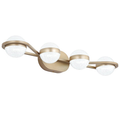 Viva Elite Modern Gold Bathroom Vanity Light - 4-Light LED Wall Fixture with Acrylic Shades