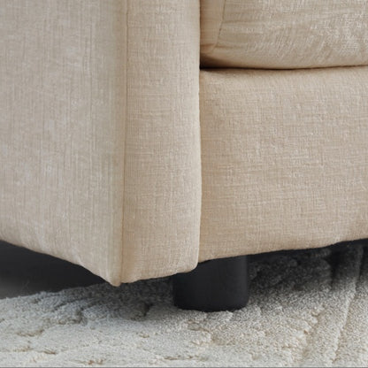 Beige Chenille 3-Seater Sofa with Pillows | Viva Kensington