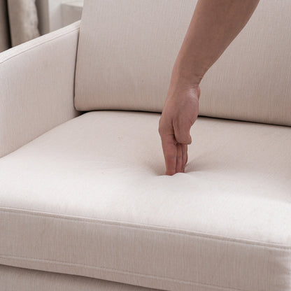 Off-White Upholstered Swivel Lounge Chair | Viva Astra