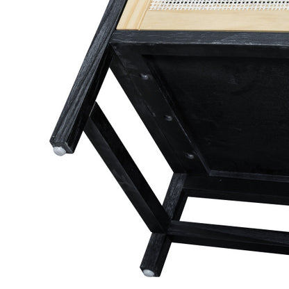 Black & Natural 60-Inch Rattan-Door Sideboard | Viva