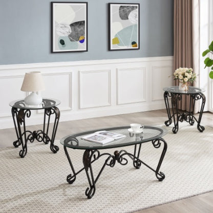 Luxury Tempered Glass Coffee Table Set – Elevate Your Living Space with Modern Elegance