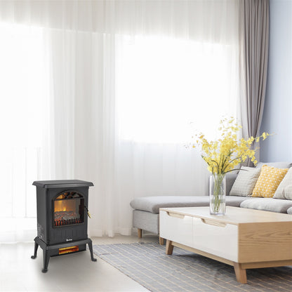 HT1108 1500W Vertical Fireplace | Modern Electric Heater with Realistic Firewood Effect