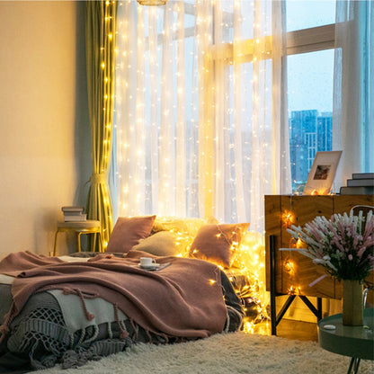 Viva Elite LED Curtain String Lights - 300 LEDs 8-Mode Remote (10ft)