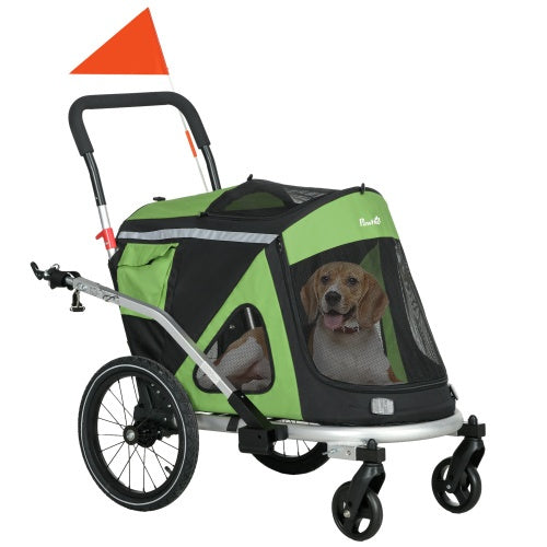 Viva Luxe Rover Green Pet Trailer & Stroller